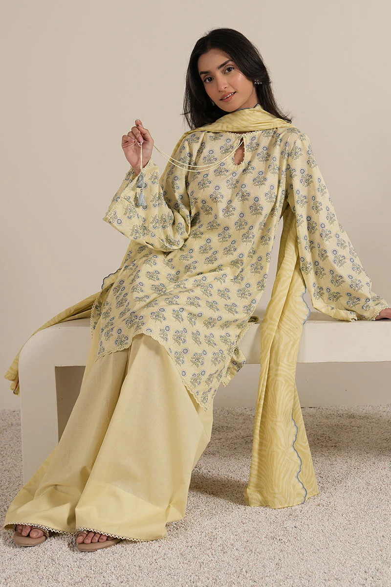 LEMON HAZE-3PC PRINTED LAWN SUIT - Image 3