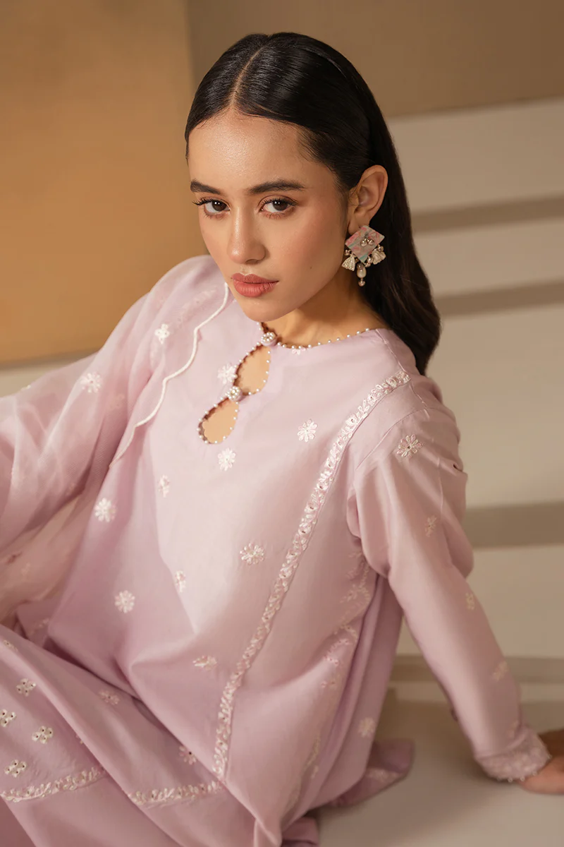 LILAC GROVE-3 PIECE EMBROIDERED LAWN SUIT - Image 12