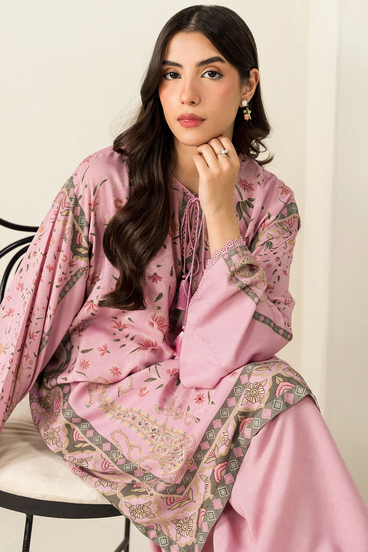 LILAC IMPRESSION-2PC LINEN PRINTED SUIT - Image 3