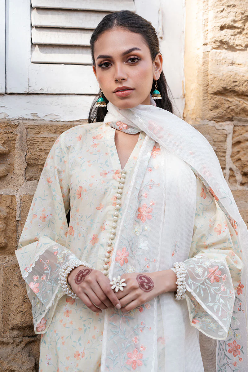 LIME DEW-3 PC PRINTED LAWN SUIT - Image 3