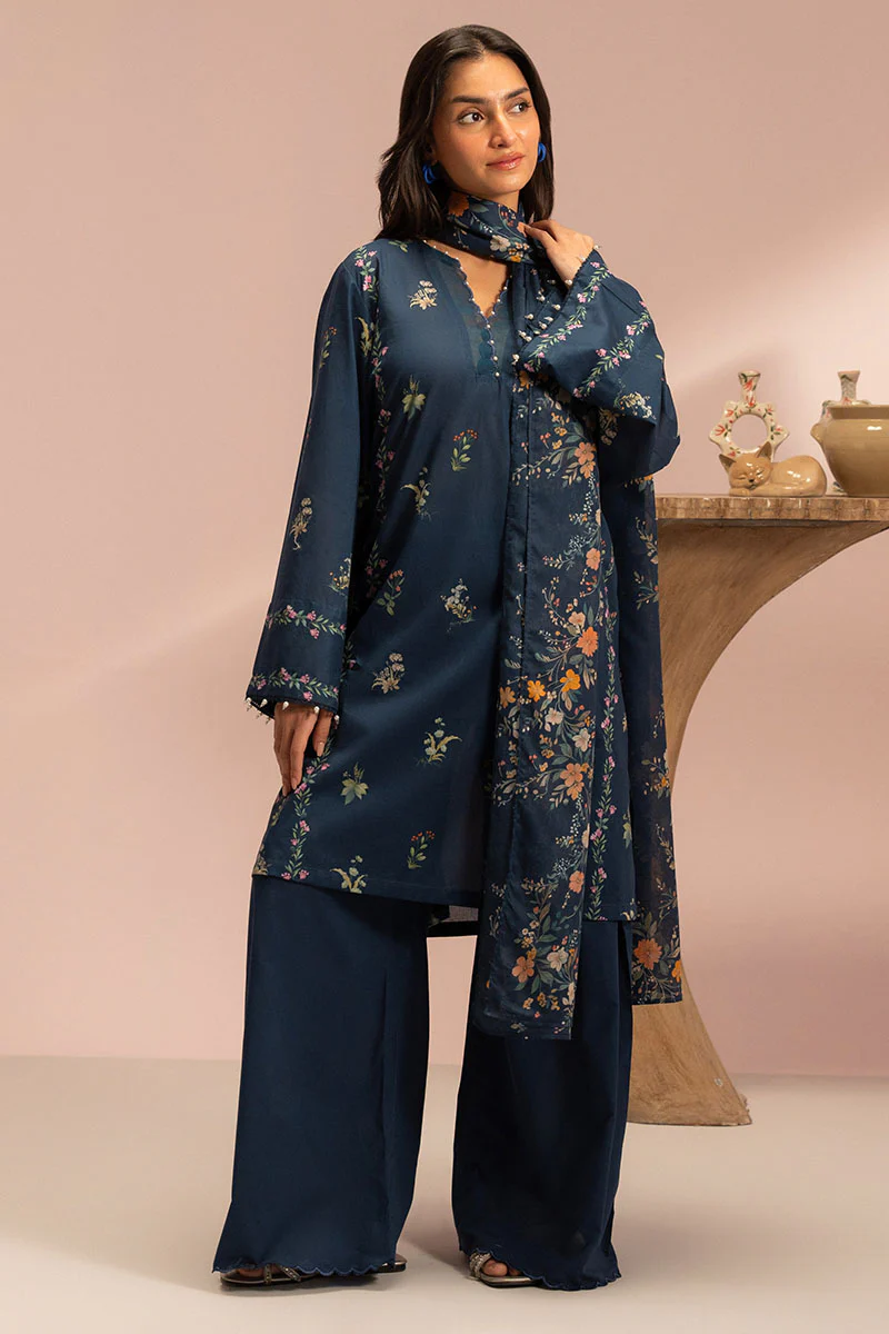 MIDNIGHT BLOSSOM-3PC PRINTED LAWN SUIT - Image 3