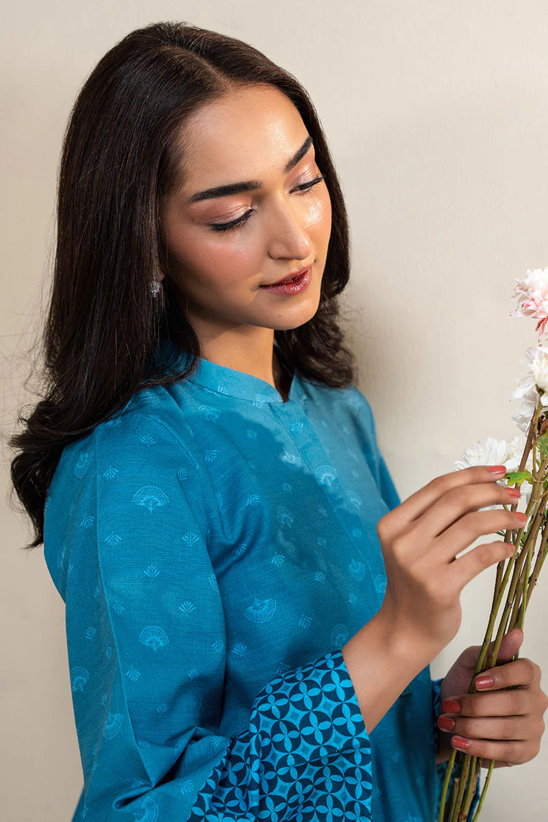 MIDNIGHT FROST-2 PC PRINTED KHADDAR SUIT - Image 7