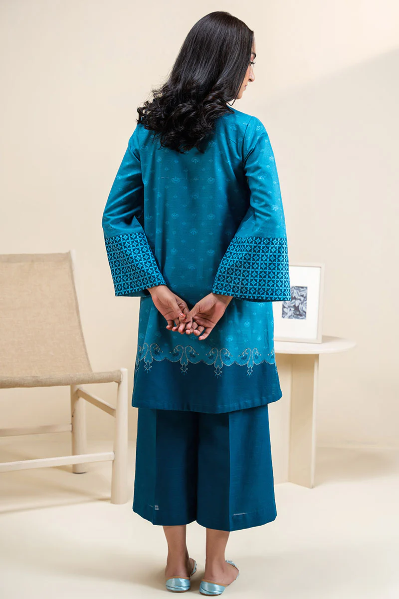MIDNIGHT FROST-2 PC PRINTED KHADDAR SUIT - Image 9