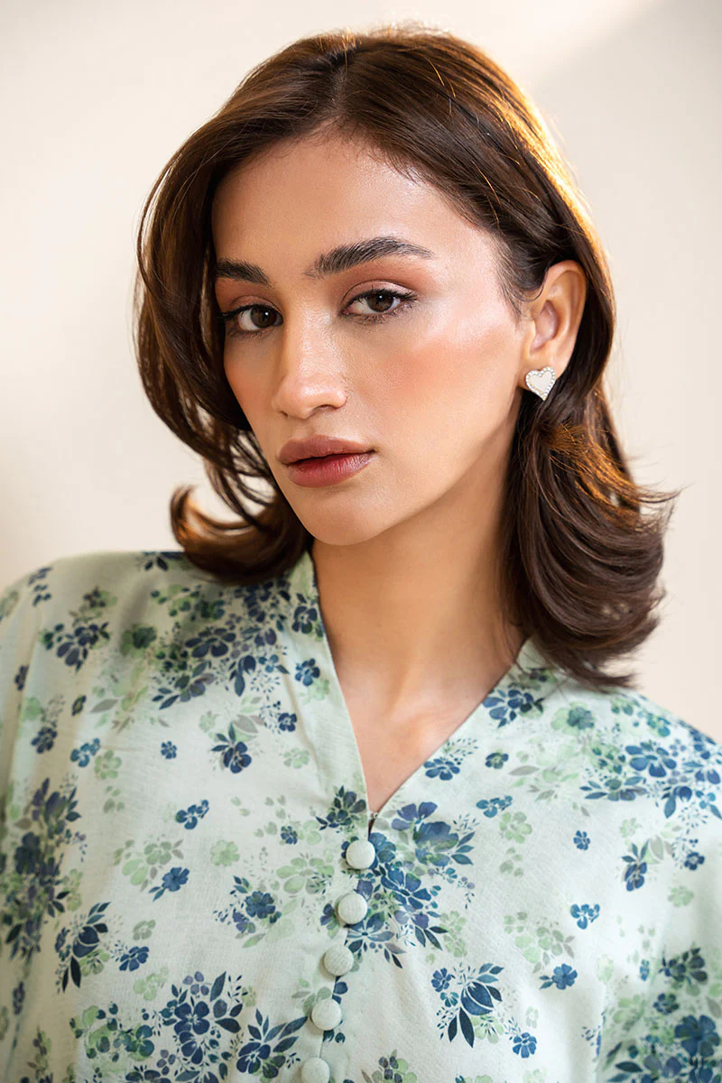 MINT FROST-2 PC PRNTED LINEN SUIT - Image 5