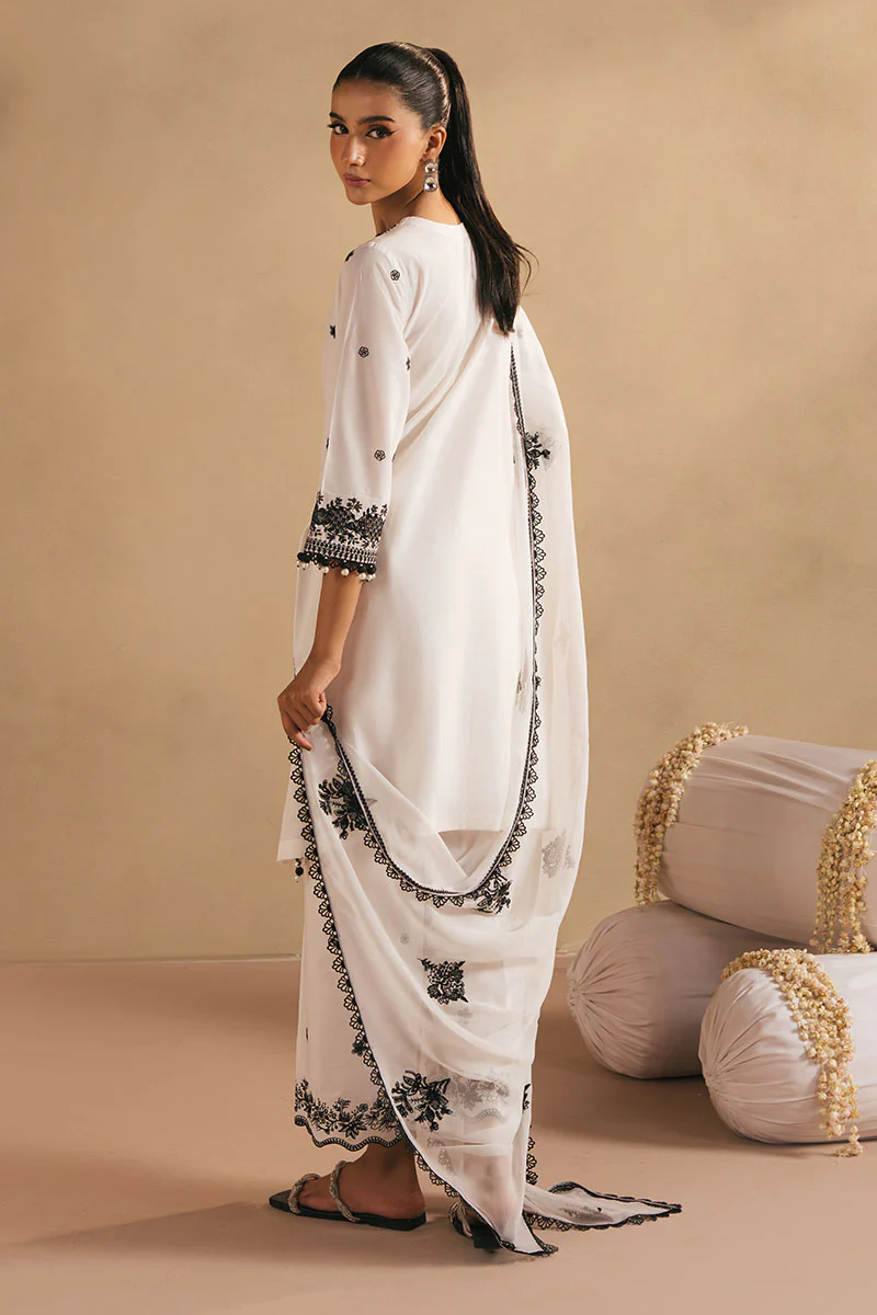 MONOCHROME BLISS- 3PC EMBROIDERED LAWN SUIT - Image 6