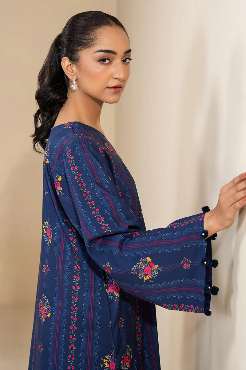 MYSTIC BLUE-2 PC PRINTED LINEN SUIT - Image 4