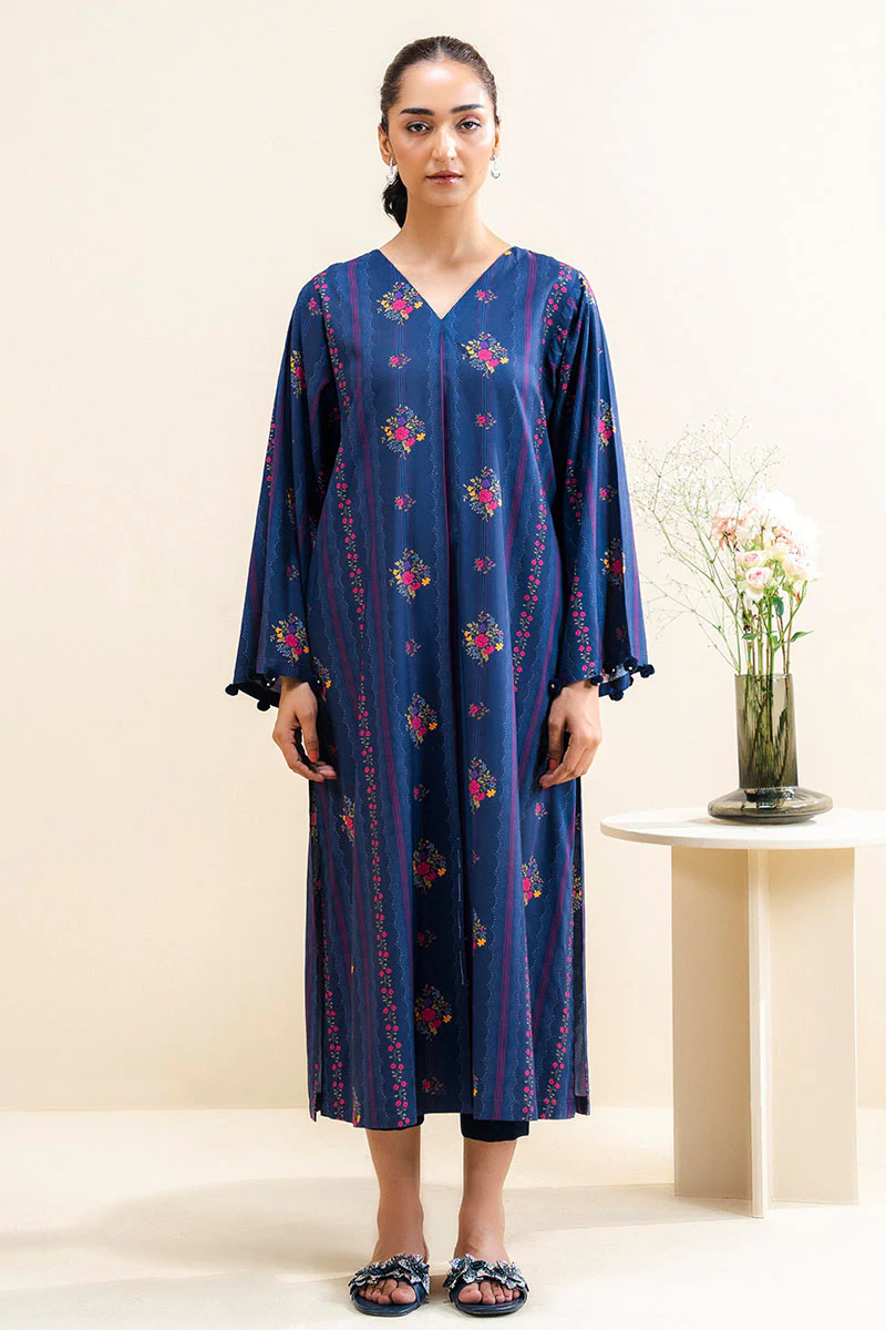 MYSTIC BLUE-2 PC PRINTED LINEN SUIT - Image 5