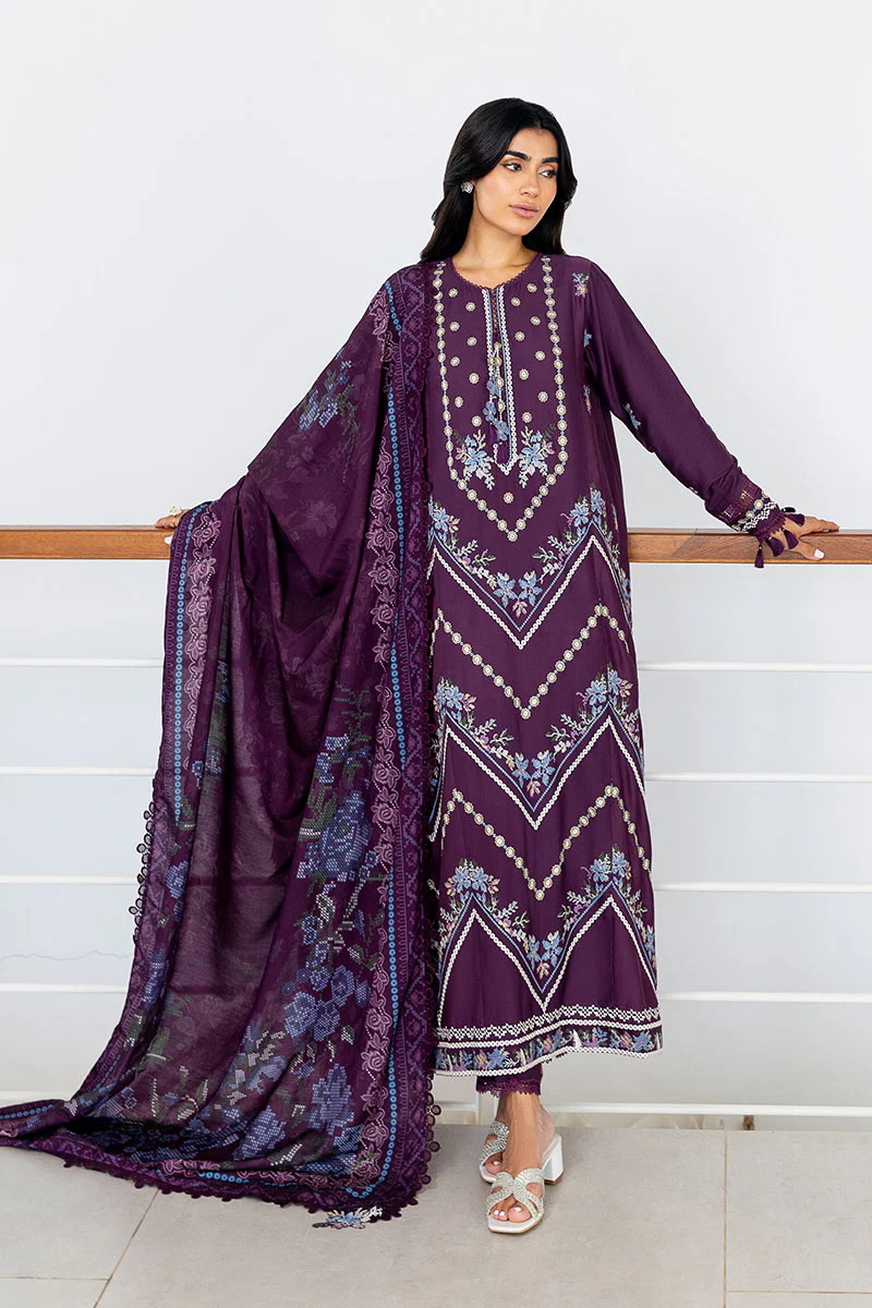 MYSTIC DUST-3PC SATIN EMBROIDERED SUIT