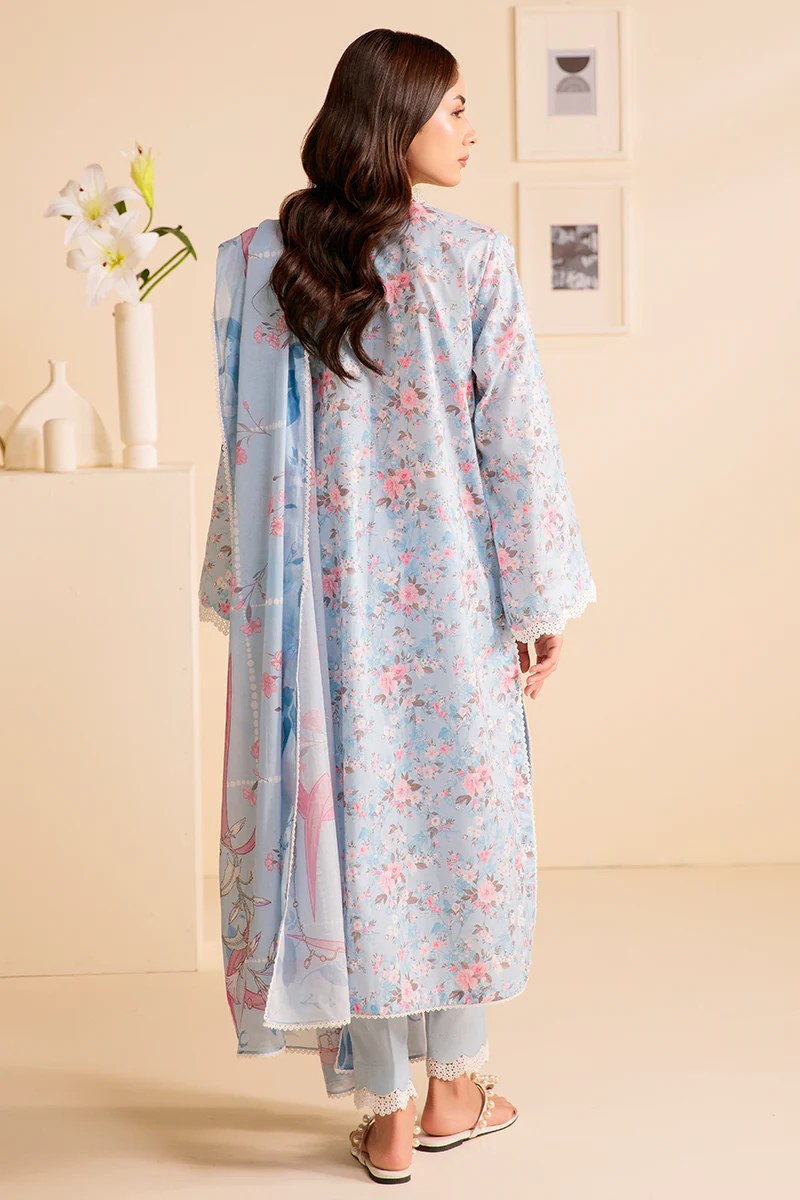 MYSTIQUE BLUE-3 PIECE PRINTED LAWN SUIT - Image 6