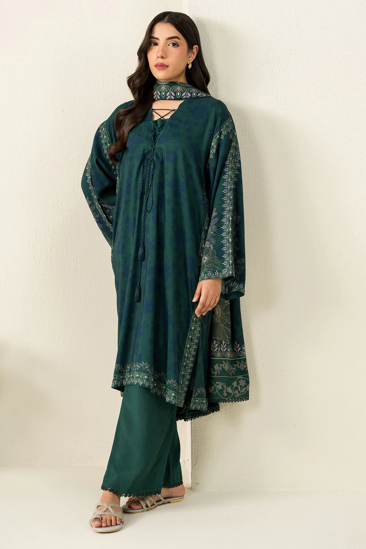 OCEAN MEADOW-3PC LINEN PRINTED SUIT - Image 5