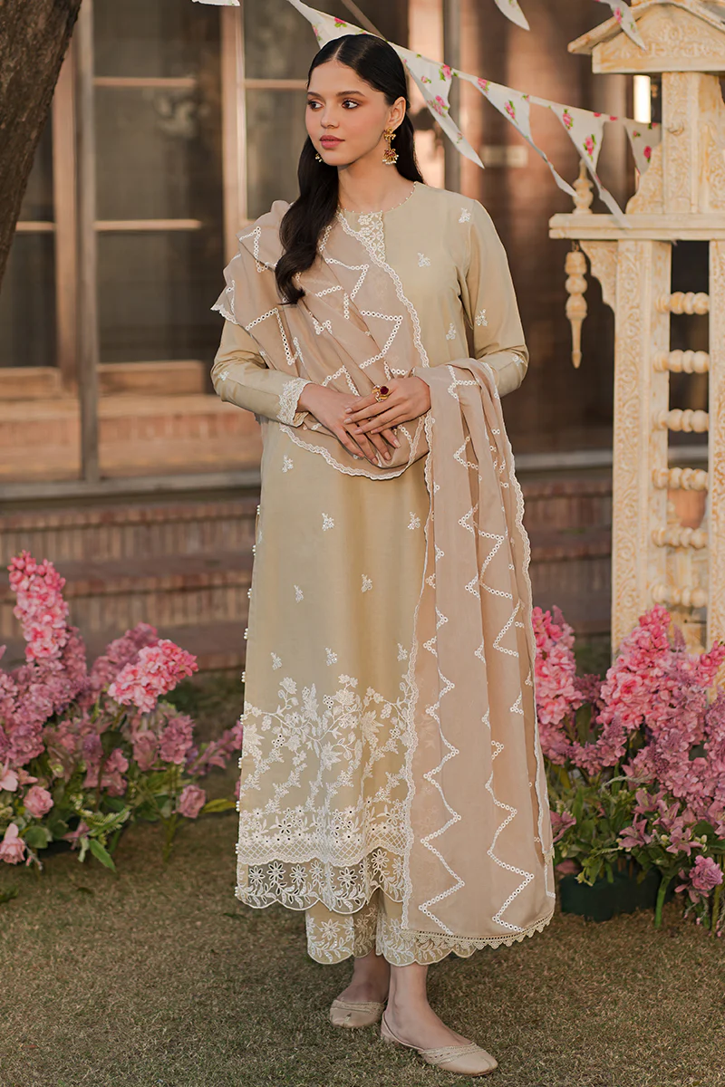 PALE GREEN-3 PIECE EMBROIDERED LAWN SUIT - Image 7
