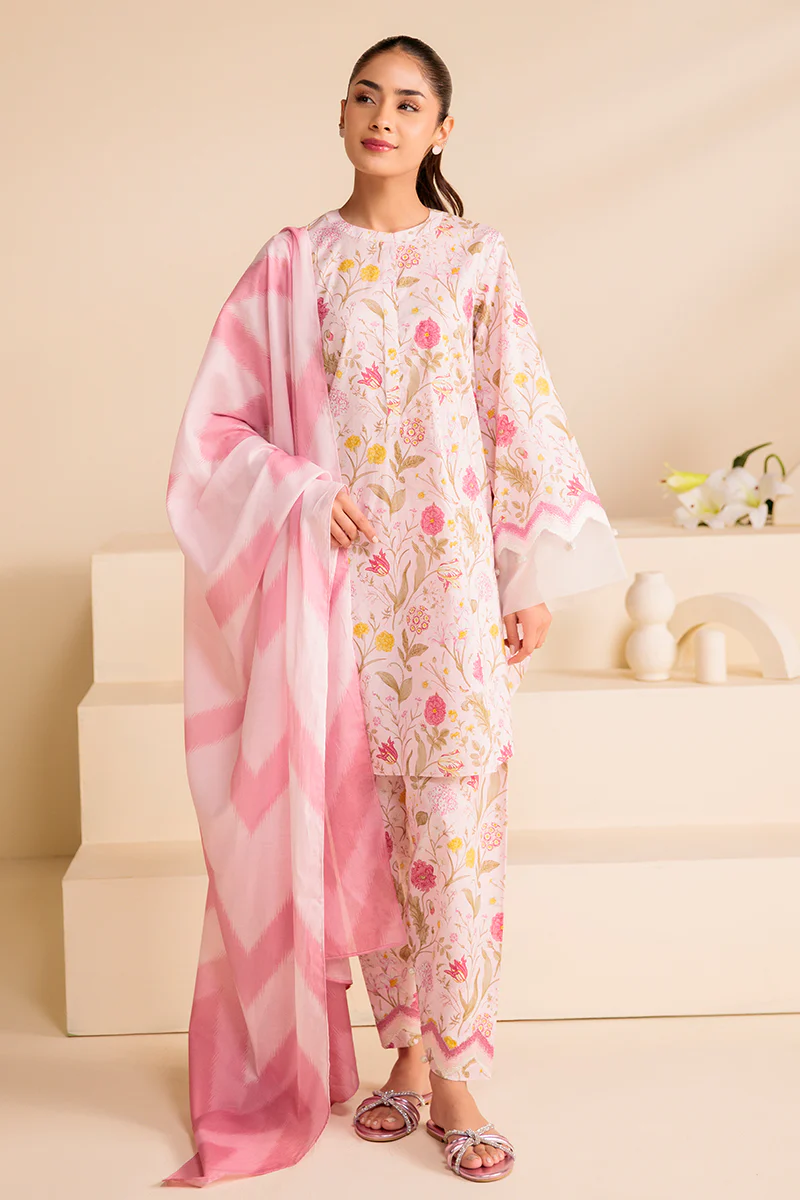 PASTEL BLOOM-3 PIECE PRINTED LAWN SUIT