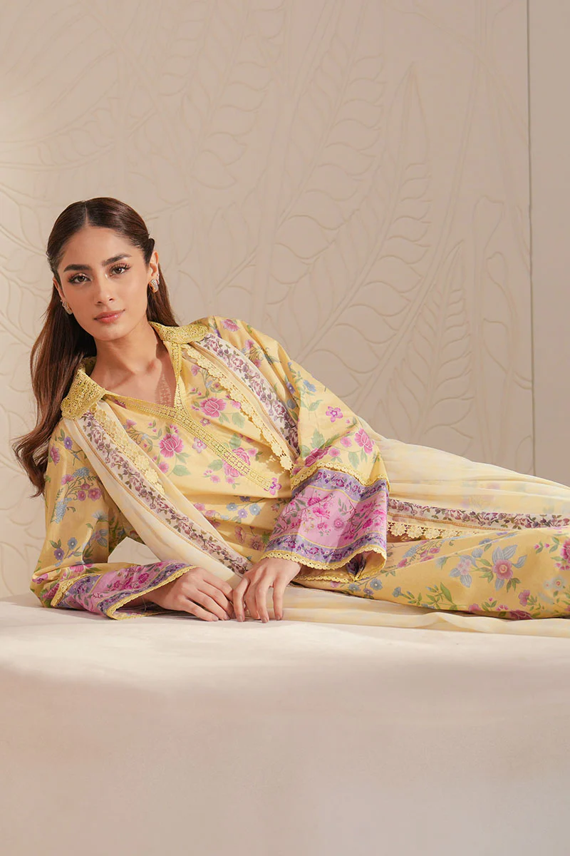 PASTEL BLOOM-3 PIECE PRINTED LAWN SUIT - Image 5