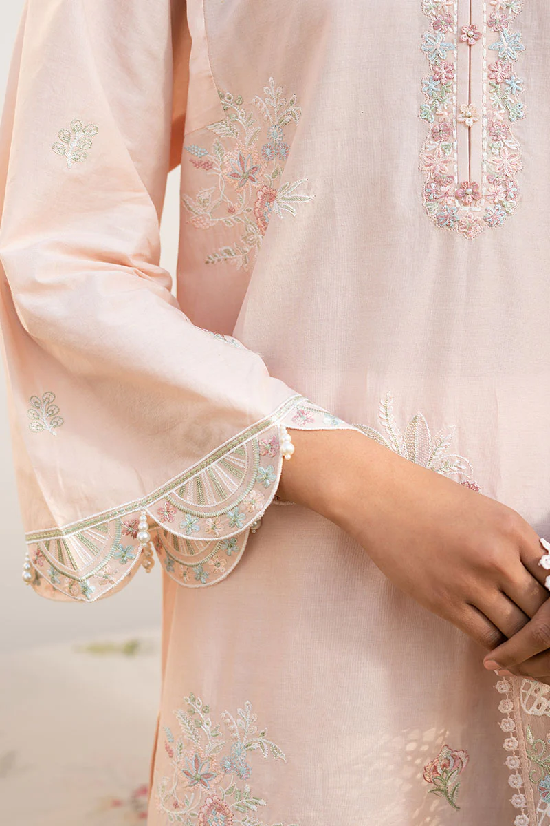 PEACH BLOOM- 3PC EMBROIDERED LAWN SUIT - Image 5