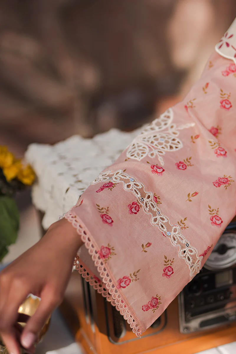 PEACH GLAM-3 PIECE EMBROIDERED LAWN SUIT - Image 4