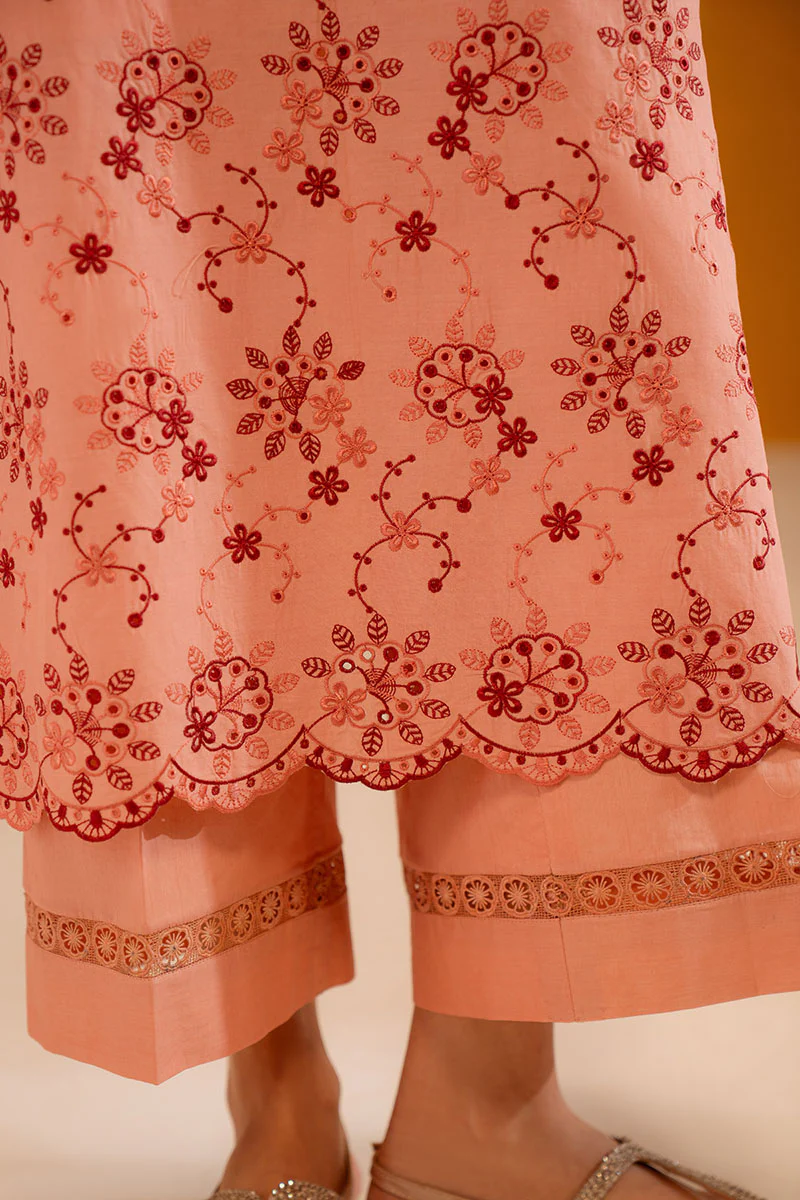 PEACH SORBET-3PC CHIKANKARI SUIT - Image 5