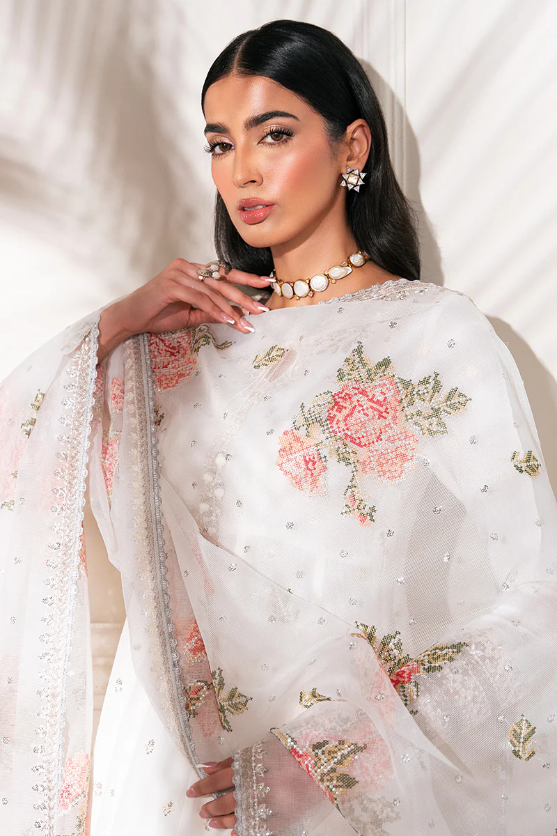PEARL HAZE-3 PC EMBROIDERED SILK SUIT - Image 4