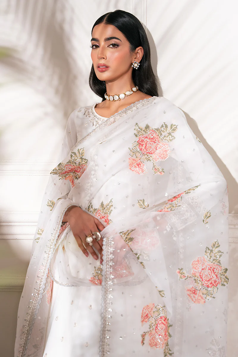 PEARL HAZE-3 PC EMBROIDERED SILK SUIT - Image 6