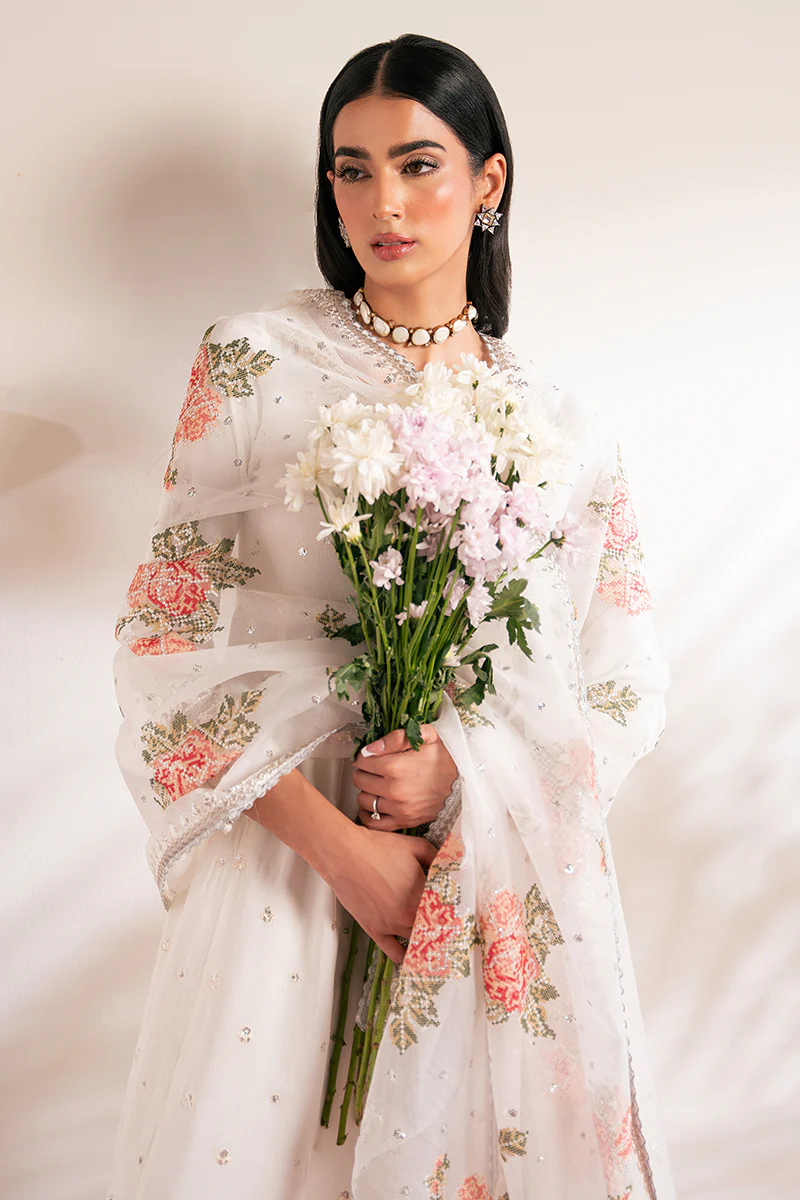 PEARL HAZE-3 PC EMBROIDERED SILK SUIT - Image 7