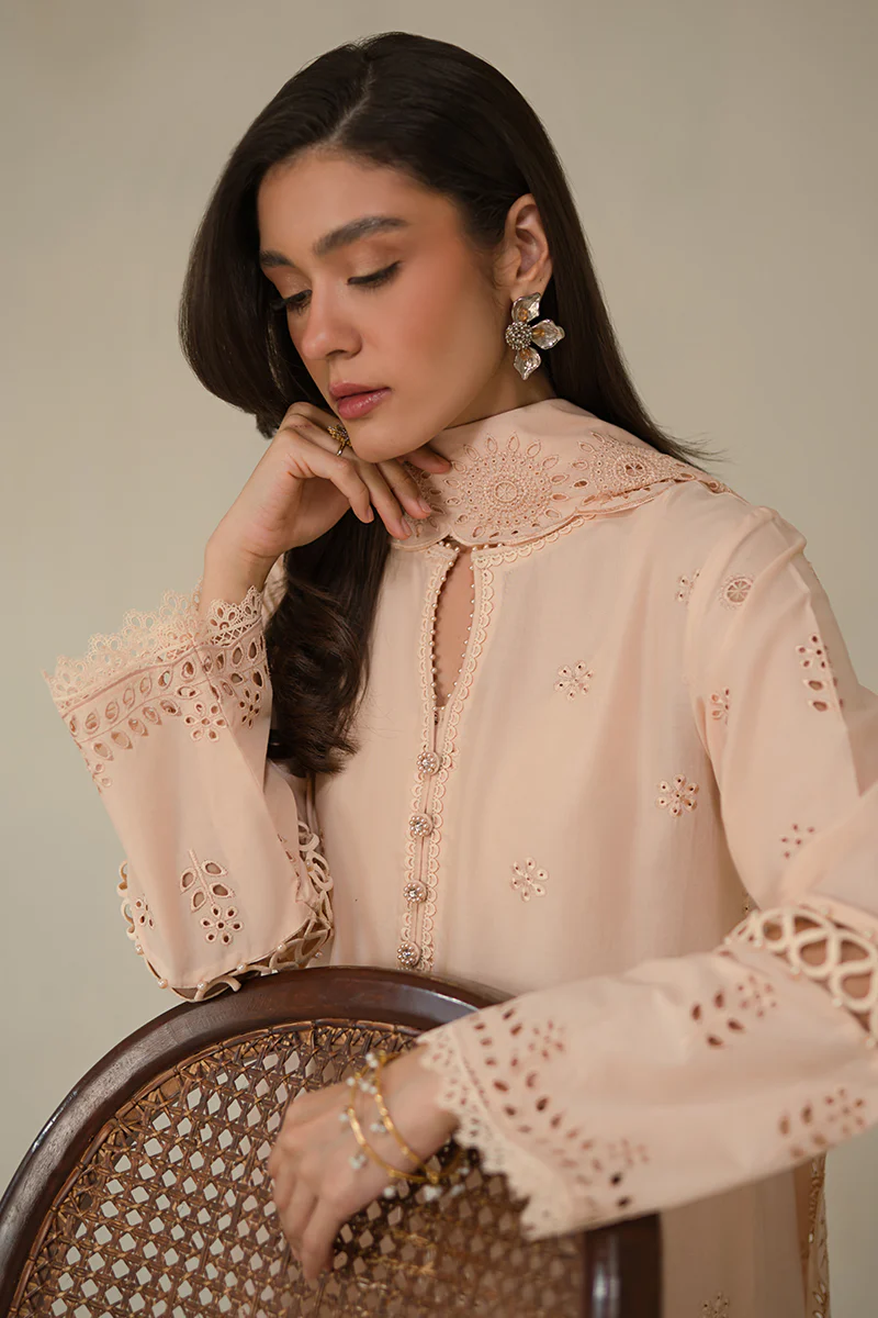 PEARLED IVORY-3 PC CHIKANKARI SUIT - Image 3