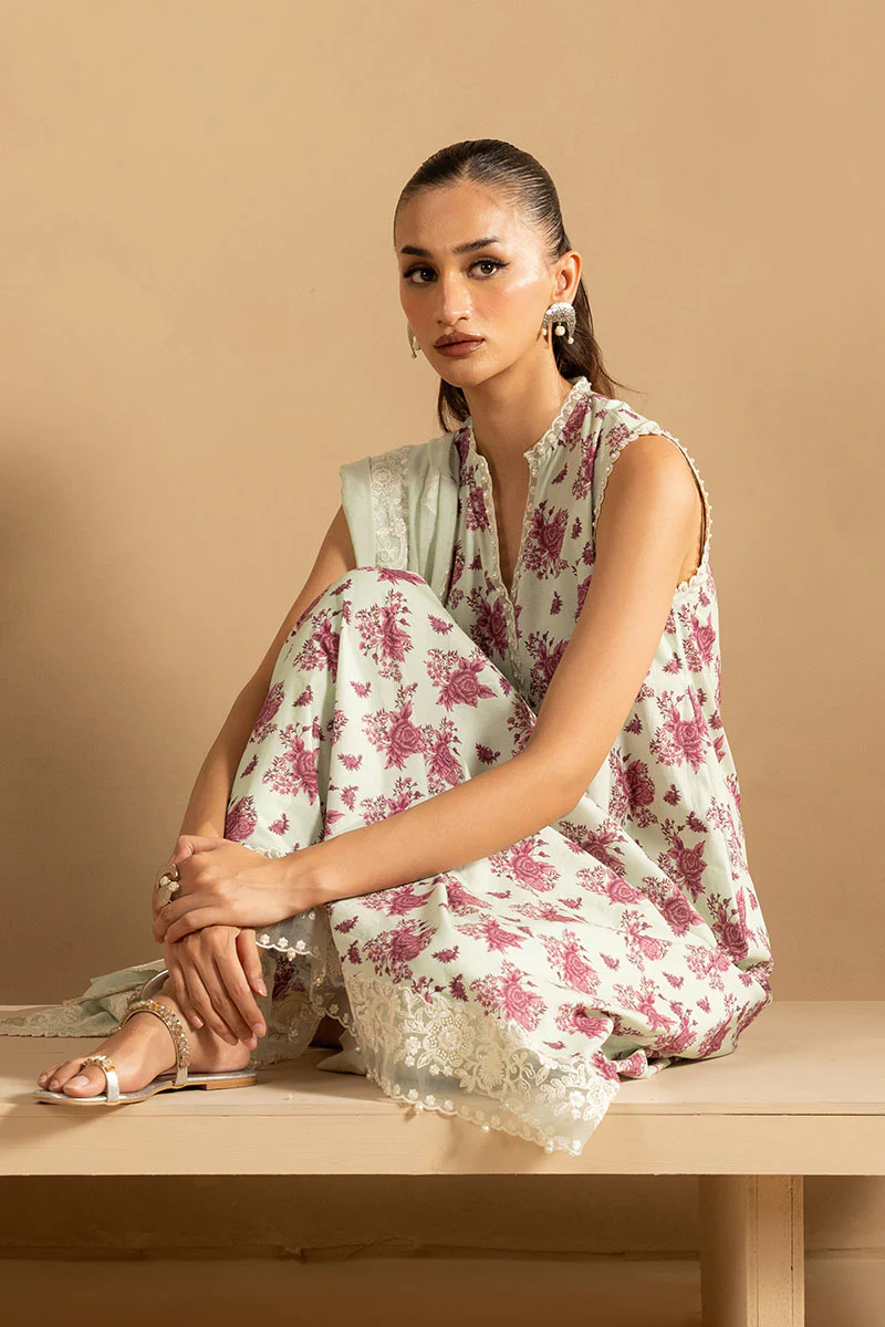 PISTACHIO DUST- 3PC EMBROIDERED LAWN SUIT - Image 4