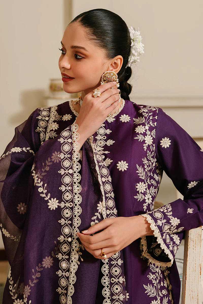 PLUM GRAIN-3 PIECE EMBROIDERED LAWN SUIT - Image 5