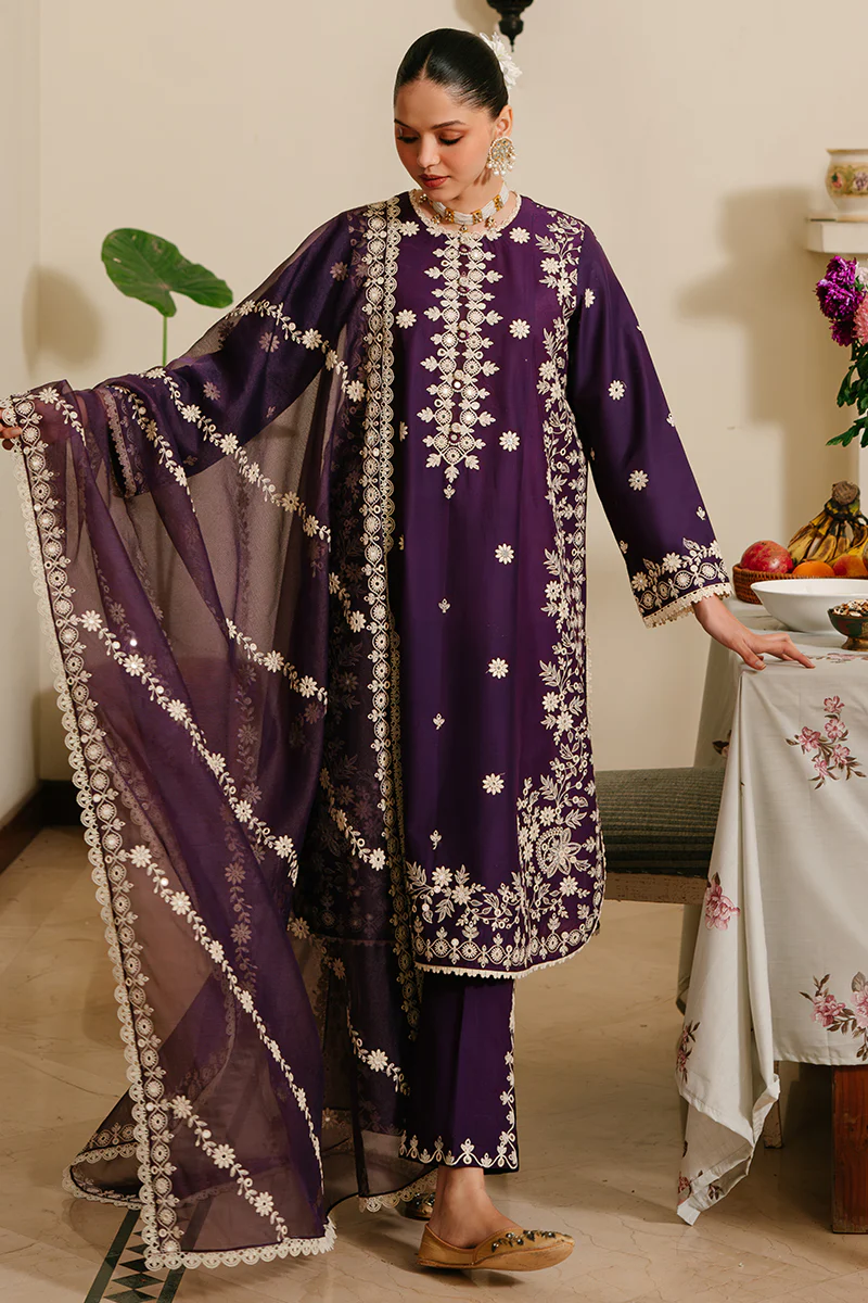 PLUM GRAIN-3 PIECE EMBROIDERED LAWN SUIT - Image 6