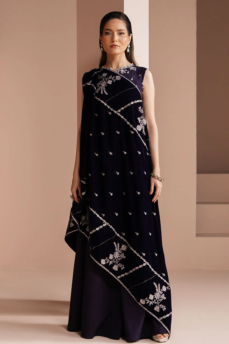 PURPLE MAJESTY-3 PIECE EMBROIDERED SILK SUIT - Image 5