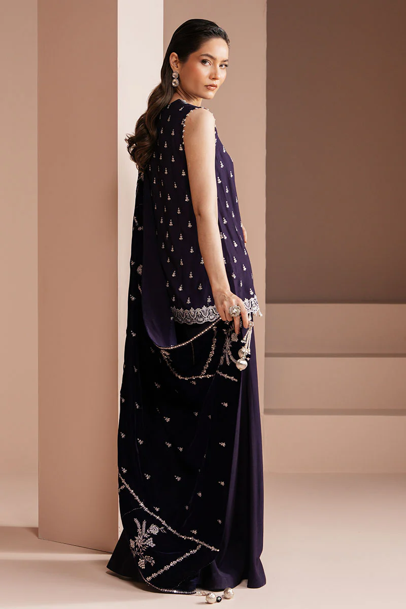 PURPLE MAJESTY-3 PIECE EMBROIDERED SILK SUIT - Image 7