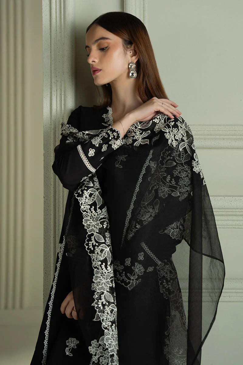 RAVEN MESH- 3PC EMBROIDERED LAWN SUIT - Image 5