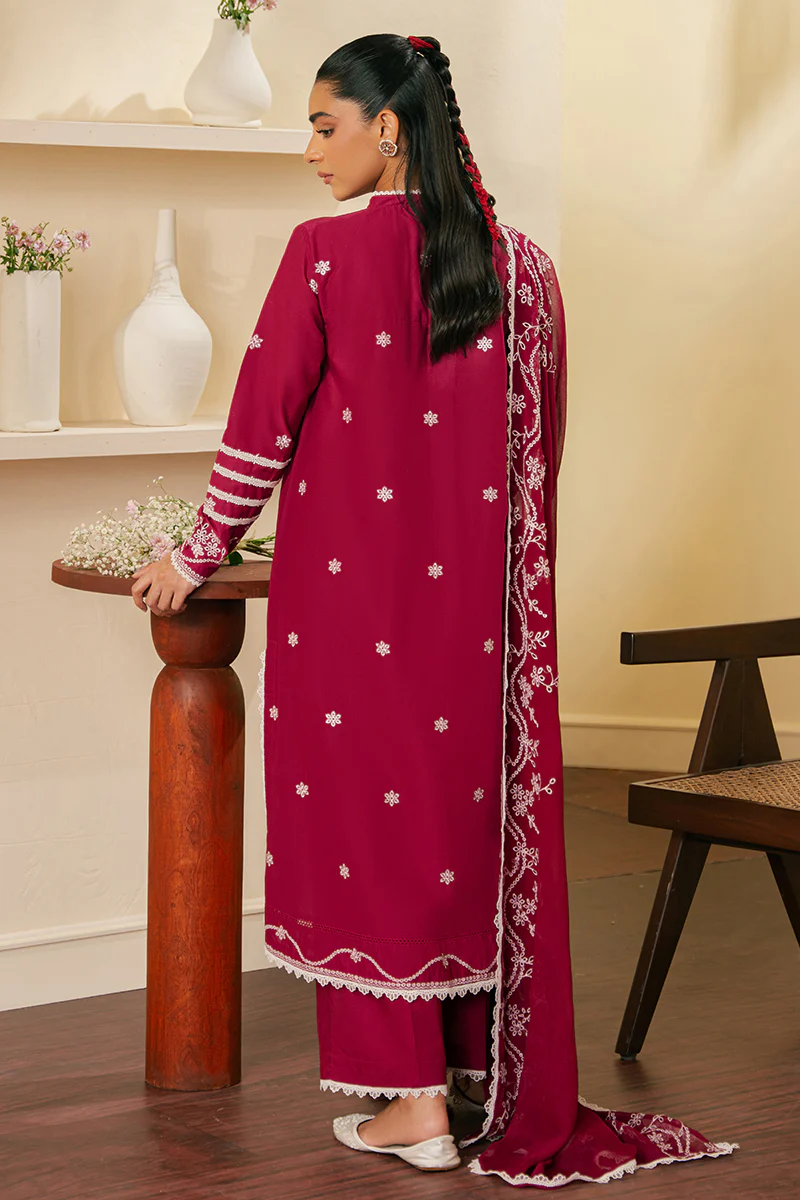 ROSE IMPRESSION-3 PIECE EMBROIDERED CAMBRIC SUIT - Image 7