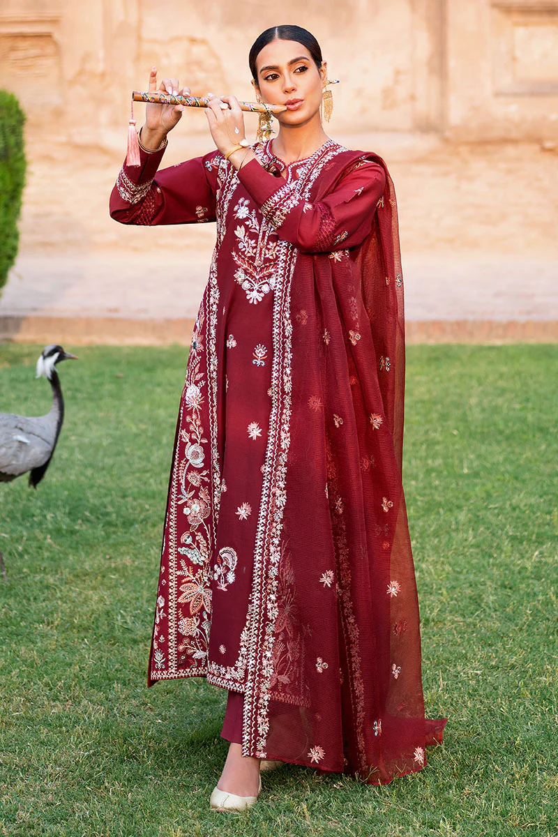 ROUGE ZEST-3PC EMBROIDERED LAWN SUIT - Image 4