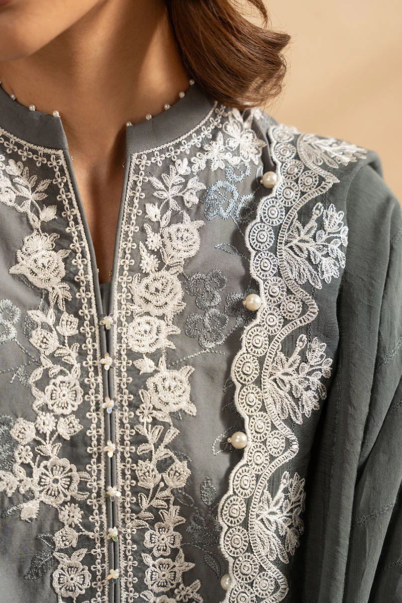 SOFT GRAPHITE-3PC (SHIRT, TROUSER & DUPATTA) - Image 2