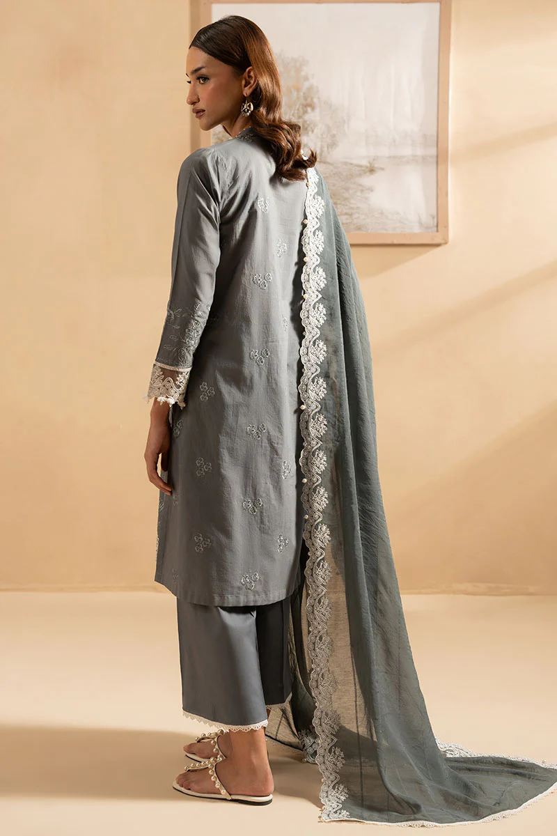 SOFT GRAPHITE-3PC (SHIRT, TROUSER & DUPATTA) - Image 6