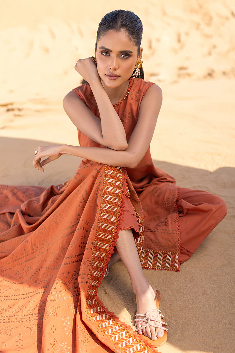 RUSSET DUSK-3 PIECE COTTON JACQUARD SUIT - Image 3