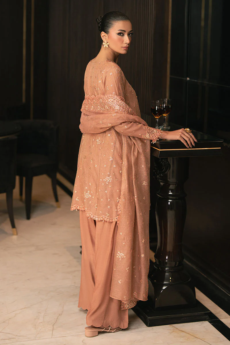 RUSTIC DEW-4PC EMBROIDERED TISSUE SUIT - Image 4