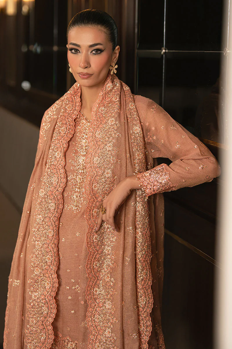RUSTIC DEW-4PC EMBROIDERED TISSUE SUIT - Image 5