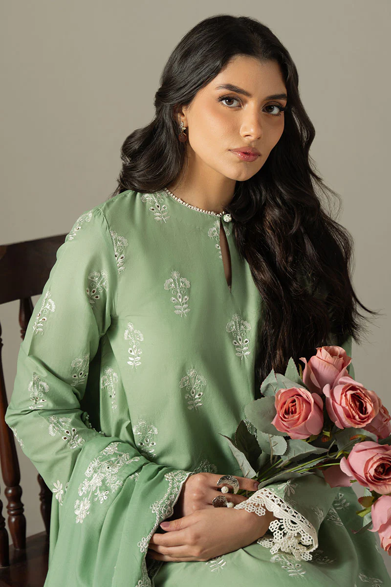 SAGE GARDEN-3PC CHIKANKARI SUIT - Image 3