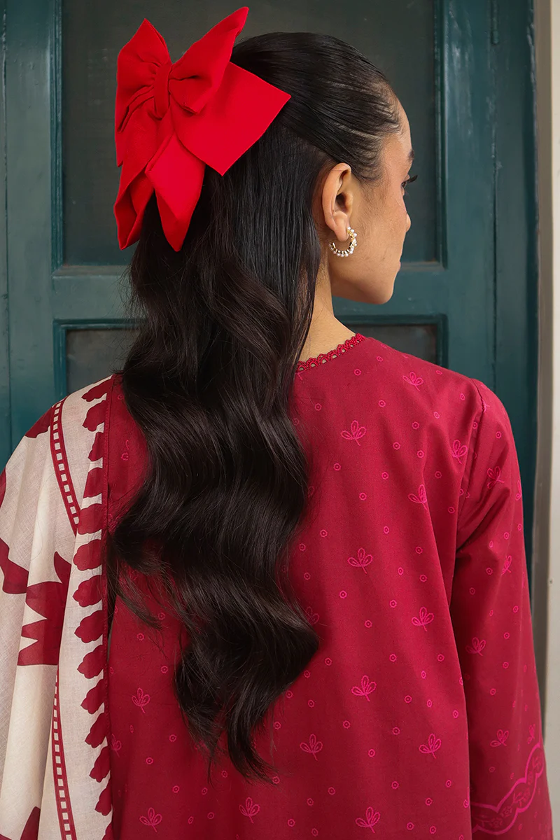SCARLET SAGE-3 PIECE PRINTED LAWN SUIT - Image 4
