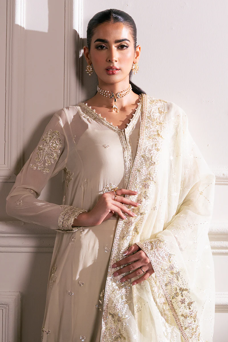 SEA MIST-4 PC EMBROIDERED CHIFFON SUIT - Image 8
