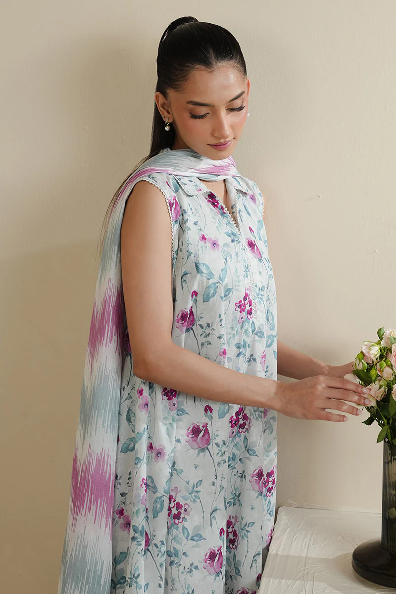 SEAFOAM SERENITY-3PC PRINTED LAWN SUIT - Image 5