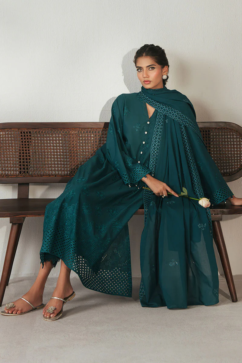 SHADED GEM-3PC CHIKANKARI SUIT - Image 3