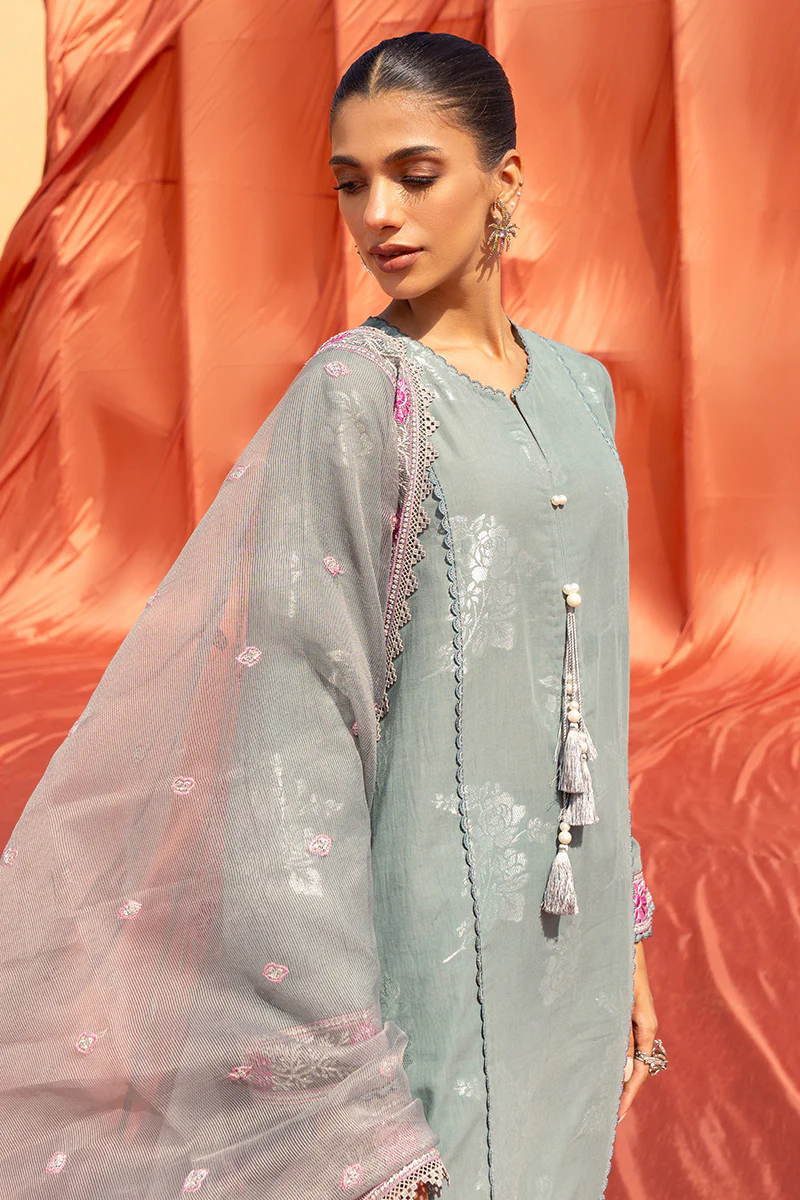 SILVER SHINE-3 PIECE COTTON JACQUARD SUIT - Image 3
