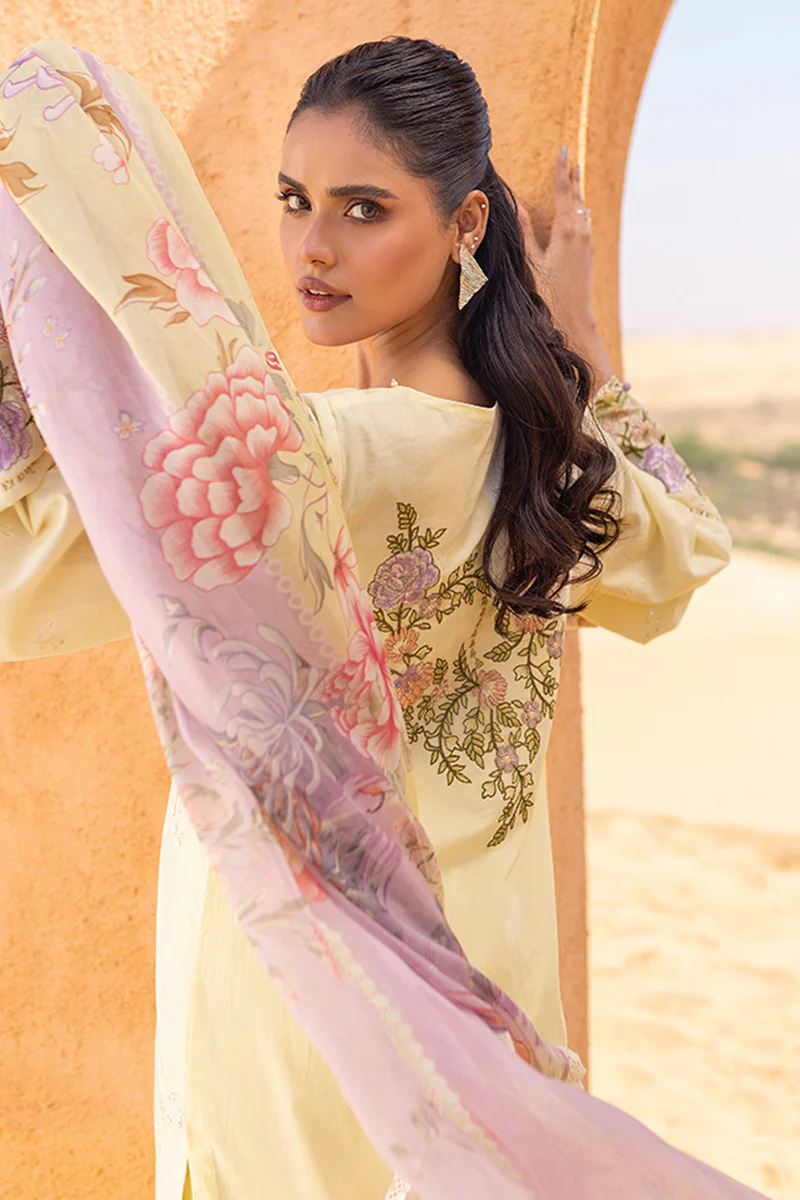 SUBTLE CANARY-3 PIECE EMBROIDERED LAWN SUIT - Image 3