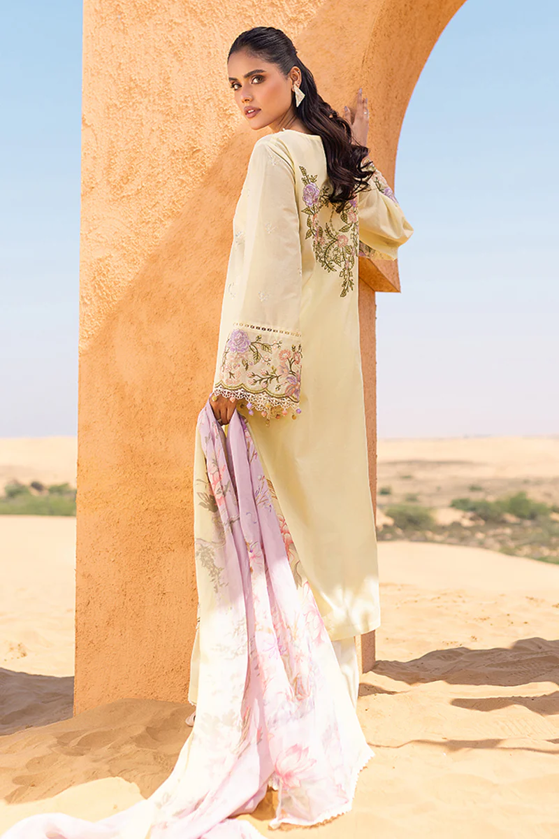 SUBTLE CANARY-3 PIECE EMBROIDERED LAWN SUIT - Image 6