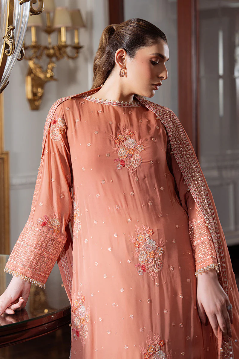SUNSET DEW-4PC CHIFFON EMBROIDERED SUIT - Image 3
