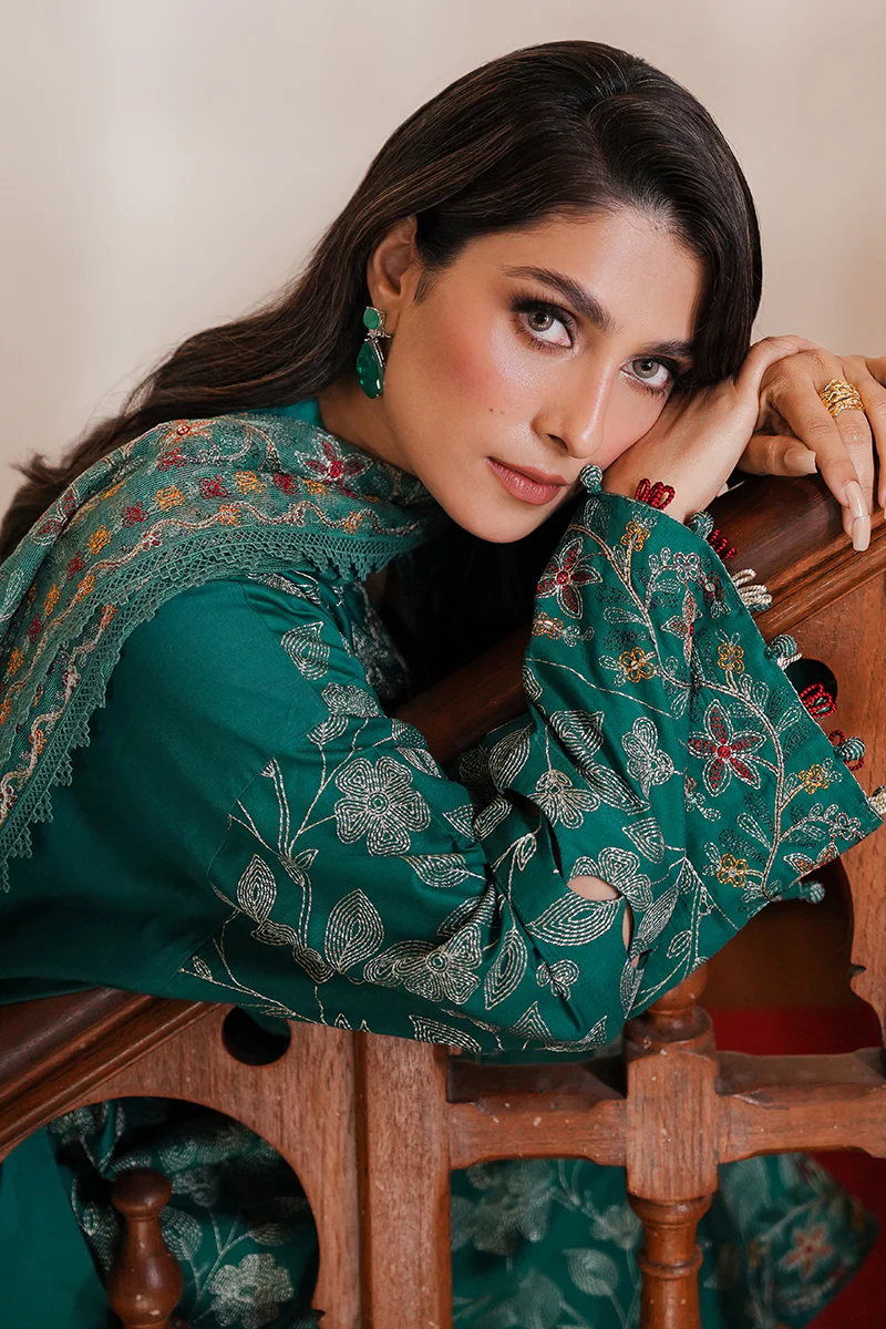 VERDANT HAVEN-3PC SATIN EMBROIDERED SUIT - Image 7