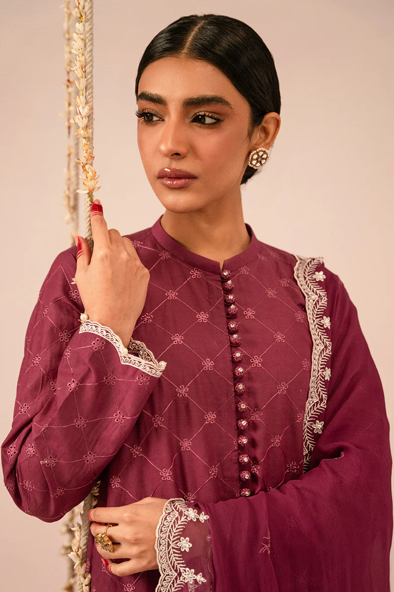 VIOLET QUARTZ-3 PIECE EMBROIDERED LAWN SUIT - Image 6