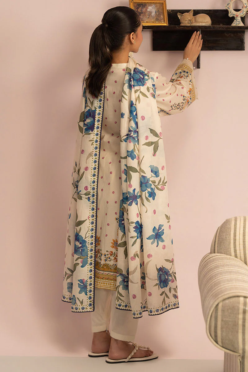 WHIMSICAL BLOOM-3PC PRINTED LAWN SUIT - Image 5