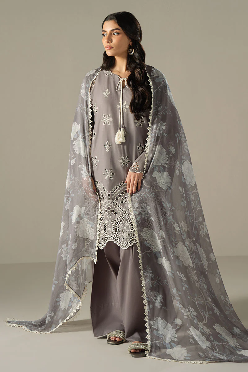 WHISPER ASH-3PC CHIKANKARI SUIT - Image 3